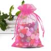 ANZNKU 50 Pack Hot Pink Organza Bags 4 x 6 inch Premium Sheer Drawstring Small Mesh Bags for Candy Jewelry Party Wedding Christmas Favor Gift Bags view 1