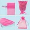 ANZNKU 50 Pack Hot Pink Organza Bags 4 x 6 inch Premium Sheer Drawstring Small Mesh Bags for Candy Jewelry Party Wedding Christmas Favor Gift Bags view 4