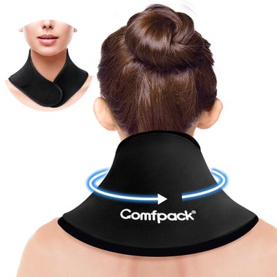 Comfpack Neck Ice Pack Wrap Gel for Pain Relief, Soft Cooling Pad for Cervical Shoulder, Flexible Gel Ice Pack for Surgery, Injuries, Swelling, Stiffness, Muscle Tension