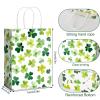 12Pcs St. Patrick's Day Paper Gift Bags with Handle Shamrock Clover Paper Bag Green Party Favor Bags for Birthday Wedding Party Supplies, 5.9 x 8.3 x 3.2 Inch view 2