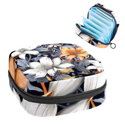 RODAILYCAY Plant Flower Menstrual Pad Purse for School, Tampons Collect Pouch for Women Girls, Soft Sanitary Napkin Disposal Bags