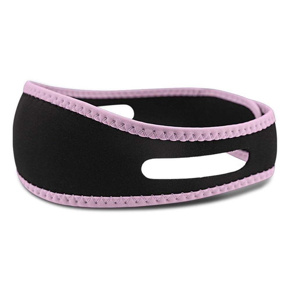 Adjustable Anti-Snoring Chin Strap - Chin Strap for Snoring - Chin Straps to Keep Mouth Closed While Sleeping, Breathable and Effective (Pink)