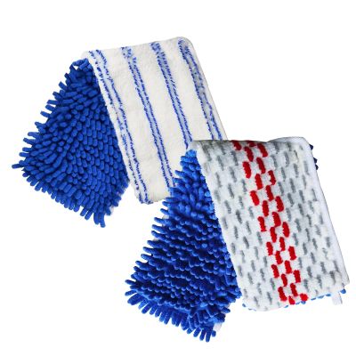 2 Pack Flip Mop Refills Compatible with O Cedar Mop, Flat Dust Mop Head Replacement for Dry & Wet Use, Chenille + Microfiber Mop Cover Pad for Deeper Cleaning, Double Sided Use for Hardwood Floor