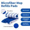 2 Pack Flip Mop Refills Compatible with O Cedar Mop, Flat Dust Mop Head Replacement for Dry & Wet Use, Chenille + Microfiber Mop Cover Pad for Deeper Cleaning, Double Sided Use for Hardwood Floor view 2