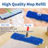 2 Pack Flip Mop Refills Compatible with O Cedar Mop, Flat Dust Mop Head Replacement for Dry & Wet Use, Chenille + Microfiber Mop Cover Pad for Deeper Cleaning, Double Sided Use for Hardwood Floor view 3