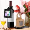 25pcs Kraft Paper Wine Bottle Box with Window Valentine Boxes for Treats Wine Box, Hanging Foldable Gift Boxes Empty Wine Bottles for Decoration Bottle Hanger Favor Box view 2