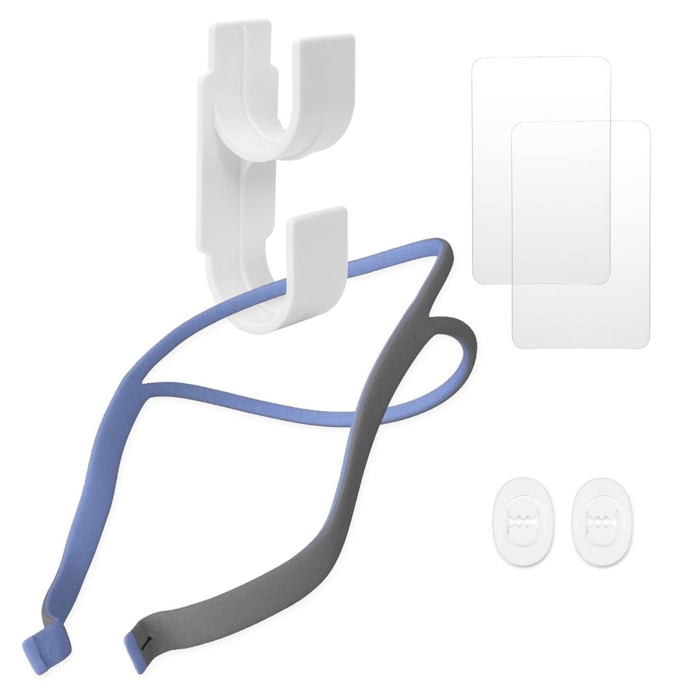 Replacement Headgear Compatible with ResMed AirFit P10 Nasal Pillow Mask, Headgear Strap,Includes 1 Pairs Adjustment Clips and 1 Pieces Hose Hanger