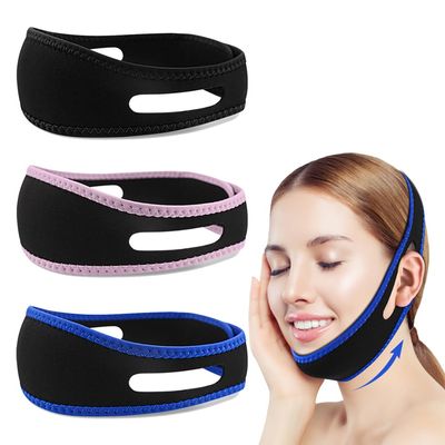 Adjustable Anti-Snoring Chin Strap - Chin Strap for Snoring - Chin Straps to Keep Mouth Closed While Sleeping, Breathable and Effective (Black)