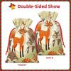 RLDOBOFE Woodland Animal print Christmas Gift Bag Christmas Drawstring Bag Reusable Gift Wrapping Goody Gift Bags with Gift Tag Present Storage Bag for Christmas Thanksgiving Wedding Party view 4