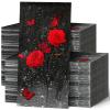 200 Pieces Red Rose Guest Napkins Derby Napkins 2 Ply Floral Disposable Guest Towels for Bathroom Floral Bathroom Paper Hand Towels for Kitchen Holiday Party Supplies Home Party Decoration