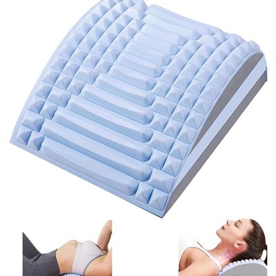 Acemend Neck & Back Stretcher Refresh Neck & Back Stretcher Posture Corrector Lumbar Back Stretcher for Lower Back Pain Relief Adjustable Sciatica Pain Relief Device Lower Back Upper Back (Blue)