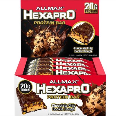ALLMAX Hexapro, Protein Bar, Chocolate Chip Cookie Dough, 12 Bars, 1.9 oz (54 g) Each