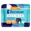 Because Premium Maximum Absorbency Adult Incontinence and Postpartum Bladder Leak Underwear for Women, Heavy Absorbency, Disposable, Black, Small/Medium, 80 Count (4 Packs of 20) view 1