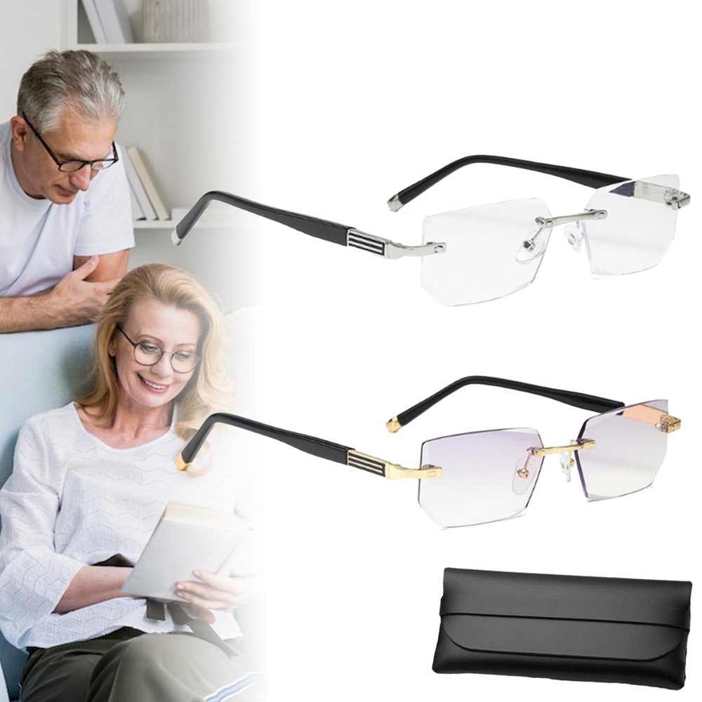 BJYH Intelligent Reading Glasses,Reading Glasses, Intelligent Dual Focus Reading Glasses (2PCS,1.5X)