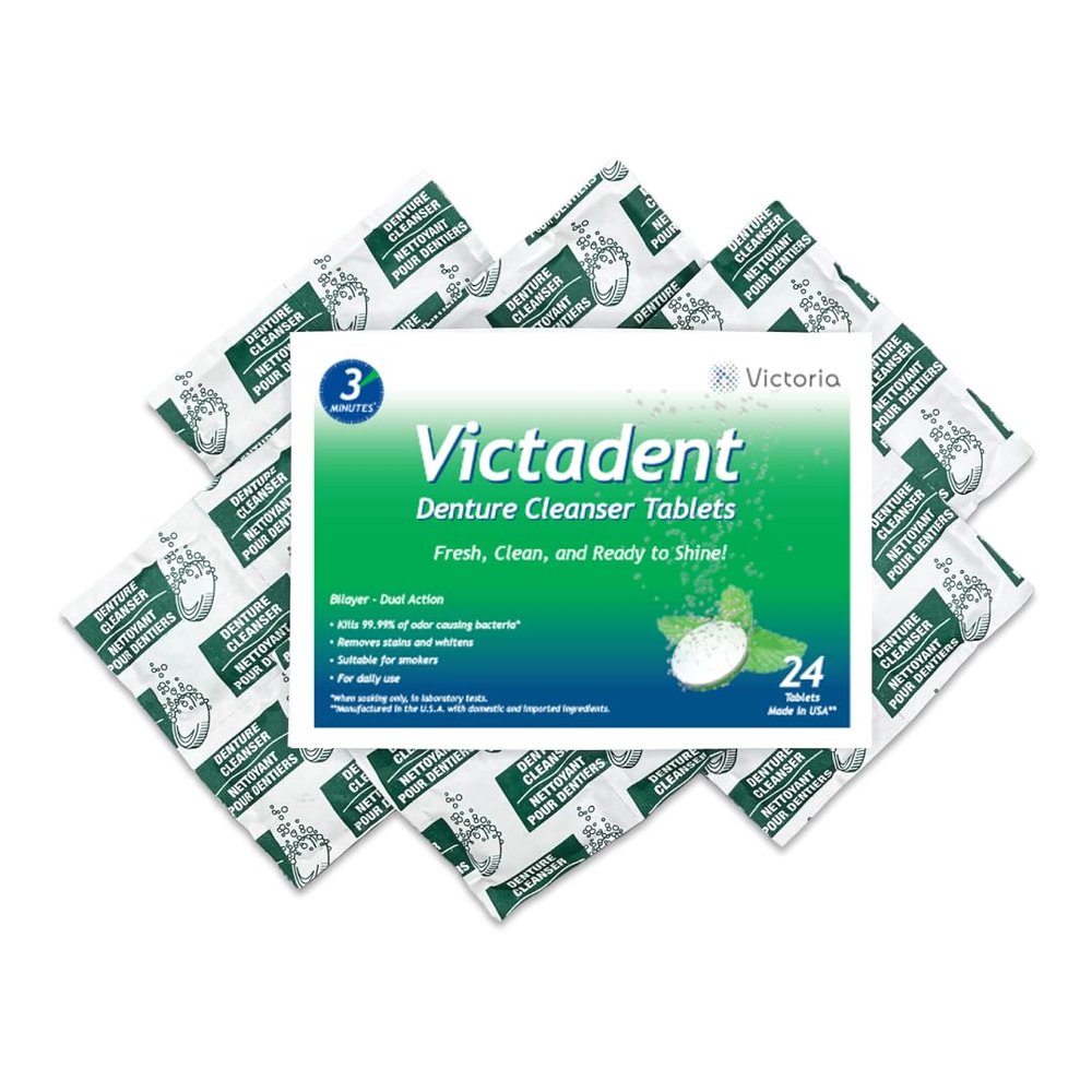 Victadent Denture, Retainer & Mouth Guard Cleanser Tablets (24 Count)