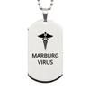 CHERLINKS Medical Silver Dog Tag, Marburg Virus Awareness, Medical Symbol, SOS Emergency Health Life Alert ID Engraved Stainless Steel Chain Necklace For Men Women Kids view 1