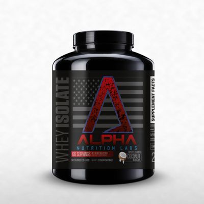 Alpha Nutrition Labs Whey Isolate Protein Powder - Coconut Flavor, 28g of Protein, Protein Source, Low Carb, Classic Specialty