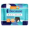 Because Premium Maximum Absorbency Adult Incontinence and Postpartum Bladder Leak Underwear for Women, Heavy Absorbency, Disposable, Black, Large, 80 Count (4 Packs of 20) view 1