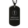 CHERLINKS Medical Alert Black Dog Tag, Medulloblastoma Awareness, SOS Emergency Health Life Alert ID Engraved Stainless Steel Chain Necklace For Men Women Kids view 1