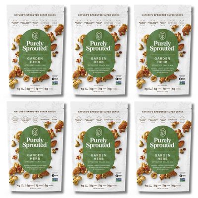 Purely Sprouted Garden Herb Snack Mix: Vegan, Gluten-Free, and Non-GMO Blend for a Healthy Crunch! (4 oz, 6 pack)