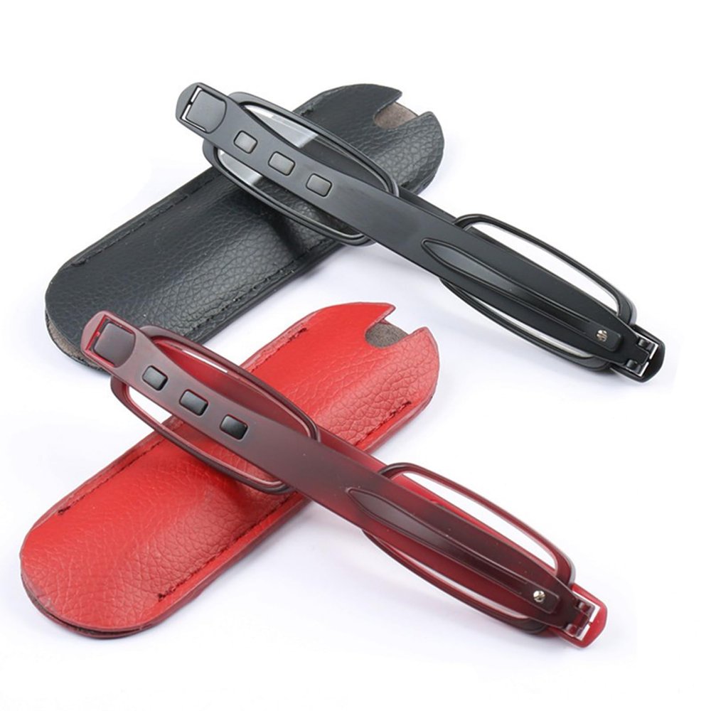 2 Pack Fashion Foldable Reading Glasses for Women, 360 Degree Rotating Portable Lightweight Computer Reader for Men(+1.5)