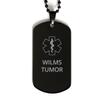 CHERLINKS Medical Alert Black Dog Tag, Wilms Tumor Awareness, SOS Emergency Health Life Alert ID Engraved Stainless Steel Chain Necklace For Men Women Kids view 1