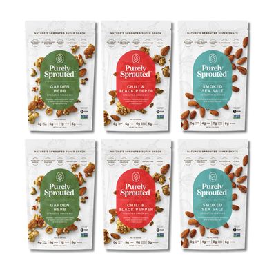 Purely Sprouted Savory Sampler, Non-GMO Superfood for Healthy, Gluten-Free Snacking (4 oz, 6 pack)