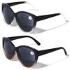 V.W.E. 2 Pairs Women Outdoor Reading Sunglasses Oversized Full Lens Readers Leopard (TT 1 Black 1 Brown, 3.00, x) view 1