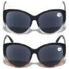 V.W.E. 2 Pairs Women Outdoor Reading Sunglasses Oversized Full Lens Readers Leopard (TT 1 Black 1 Brown, 3.00, x) view 2