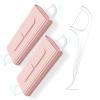 Palm Size Refillable Dental Floss Picks 2 Case,Travel Toothpicks Purses,No Shred Toothpicks Sticks,Ultra Small Dental Care Tools(Pink,2Pcs) view 1