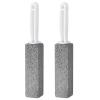 2Pcs Pumice Stone for Toilet Cleaning,Pumice Stone Toilet Bowl Clean Brush,Ergonomic Short Long Handle Toilet Brush,Scratch Free No Dead Corner Toilet Bowl Cleaner Scrubber Bathroom Supplies Short view 1