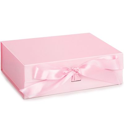 JOHOUSE Pink Gift Box, 10.5" x 7.5" x 3.1" Gift Boxes For Presents With Lids and Magnetic Closure Collapsible For Bridesmaid Proposal, Weddings, Anniversary Present