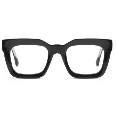 AQWANO Stylish Oversized Reading Glasses for Women Fashion Designer Readers Blue Light Square Computer Glases with Spring Hinge, Black 1.75