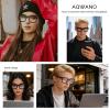 AQWANO Stylish Oversized Reading Glasses for Women Fashion Designer Readers Blue Light Square Computer Glases with Spring Hinge, Black 1.75 view 3