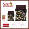 KoNsev Drawstring Christmas Bags,Scottish Plaid Xmas Gift Bags,Halloween Decor Bags,Xmas Goodie Bags,Japanese Sushi Black Print view 4
