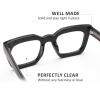 AQWANO Stylish Oversized Reading Glasses for Women Fashion Designer Readers Blue Light Square Computer Glases with Spring Hinge, Black 1.25 view 4