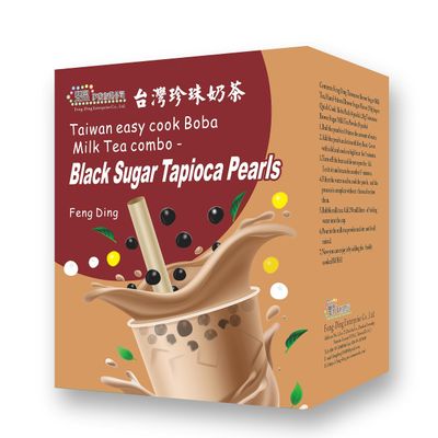 Fong DING DIY Taiwanese Endurance & Energy Powders, Instant Boba Milk Tea Kit, Brown Sugar Boba Flavor, 8 Servings