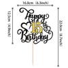 Rsstarxi 1 Pack Happy 15th Birthday Cake Topper Black Gold Glitter 15 Fabulous Cake Pick Cheers to 15 Years Sign Birthday Cake Decoration for Happy 15th Birthday Anniversary Party Decorations view 2