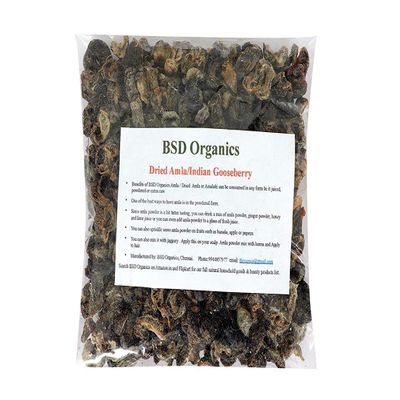 BSD Organics Dried Amla/Indian Gooseberry/Amalaki for Tea,Drink,Hair pack and more (200 gram)
