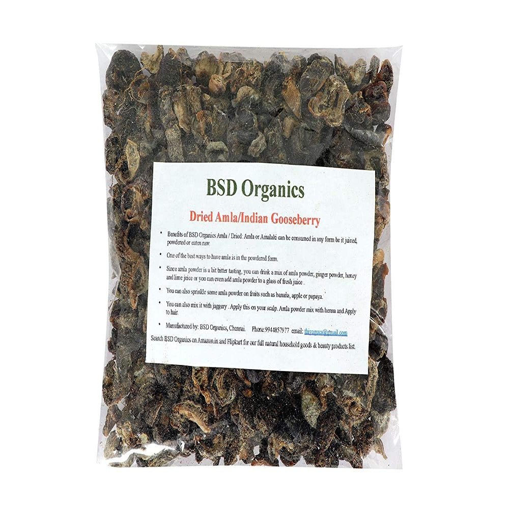 BSD Organics Dried Amla/Indian Gooseberry/Amalaki for Tea,Drink,Hair pack and more (200 gram)