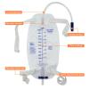5 Pack Easy-Tap Leg Bag with Anti-Reflux Valve, 1000ml Catheter Bags with 2 Cloth Straps, Disposable Urine Leg Bag for Home Care Easy Flip Drain view 2