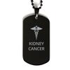 CHERLINKS Medical Black Dog Tag, Kidney Cancer Awareness, Medical Symbol, SOS Emergency Health Life Alert ID Engraved Stainless Steel Chain Necklace For Men Women view 1