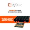 Perfec PerfecCase 5-Finger Cigar Case, Virtually Airtight Seal for Fresh, Protected Cigars, Humidifier Travel Cigar Case for Everyday Carry view 2