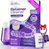 Weiss Naturals Retainer Cleaner Tablets, Invisalign Cleaner, Remove Stains, Odors & Plaque, PERSULFATE FREE Night Guard & Denture Cleaner 1-Month Supply, 30 Grape Scented Tablets view 1