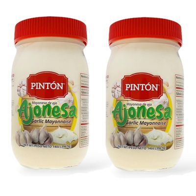 Garlic Aioli | Creamy Roasted Garlic Mayonnaise for Sandwiches, Burgers, and Dips | Dairy-Free and Gluten-Free Mayo Dressing | PINTON | 14 oz - Pack of 2