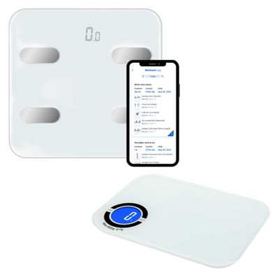 NextLevel Fit Pro White Smart Scale Combo: Body Fat and Calorie Food Scale for Accurate Health Tracking, Syncs with Fitness App, Compatible with Apple Health and Google Fit