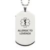 CHERLINKS Medical Alert Silver Dog Tag, Allergic to Lovenox Awareness, SOS Emergency Health Life Alert ID Engraved Stainless Steel Chain Necklace for Men Women view 1