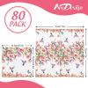 80Pcs Hummingbird Floral Paper Napkins Spring Pink Blossom Butterfly Bird Disposable Luncheon Napkin Flower Dessert Dinner Hand Napkin for Wedding Birthday, 6.5 x 6.5 Inch view 2