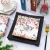 80Pcs Hummingbird Floral Paper Napkins Spring Pink Blossom Butterfly Bird Disposable Luncheon Napkin Flower Dessert Dinner Hand Napkin for Wedding Birthday, 6.5 x 6.5 Inch view 3