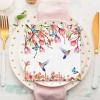 80Pcs Hummingbird Floral Paper Napkins Spring Pink Blossom Butterfly Bird Disposable Luncheon Napkin Flower Dessert Dinner Hand Napkin for Wedding Birthday, 6.5 x 6.5 Inch view 4